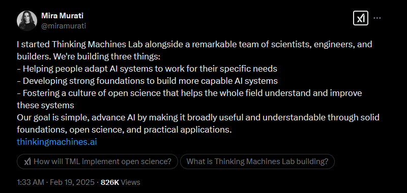 Mira Murati ra mắt Thinking Machines Lab