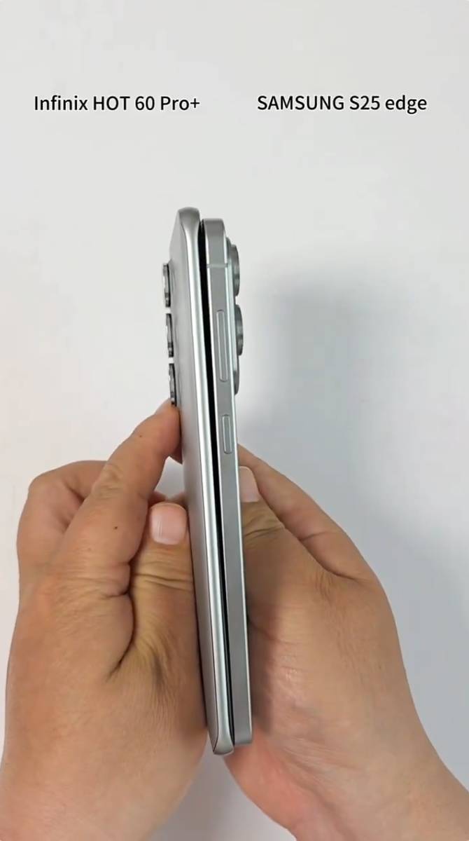 Infinix Hot 60 Pro+ mỏng nhẹ cạnh tranh Galaxy S25 Edge