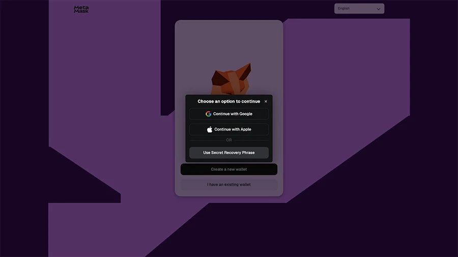 MetaMask cho phép tạo ví bằng tài khoản Google và Apple