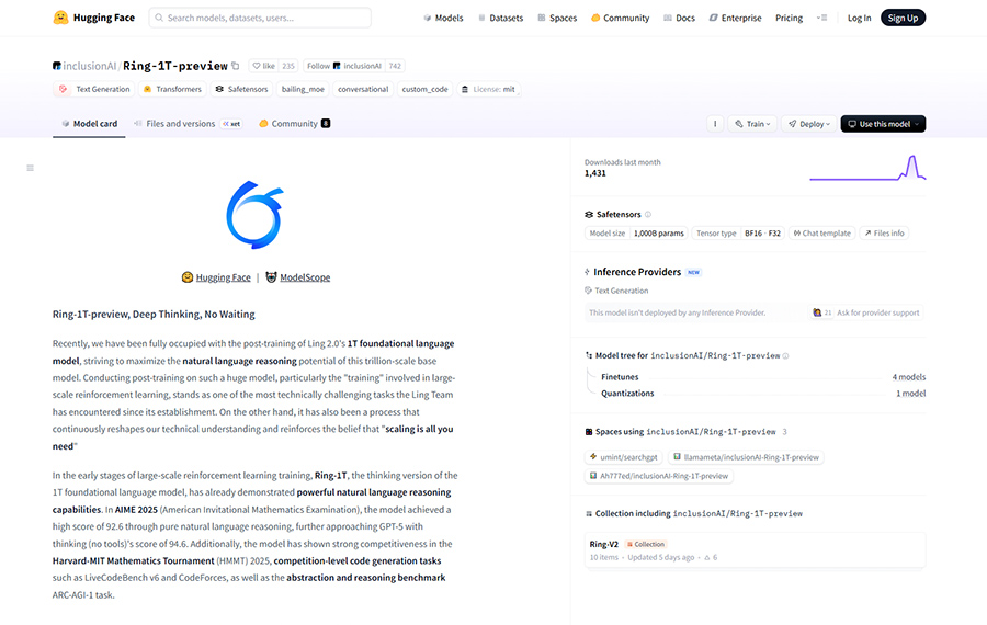 Ant Group công bố Ring-1T-Preview với 1.000 tỉ tham số